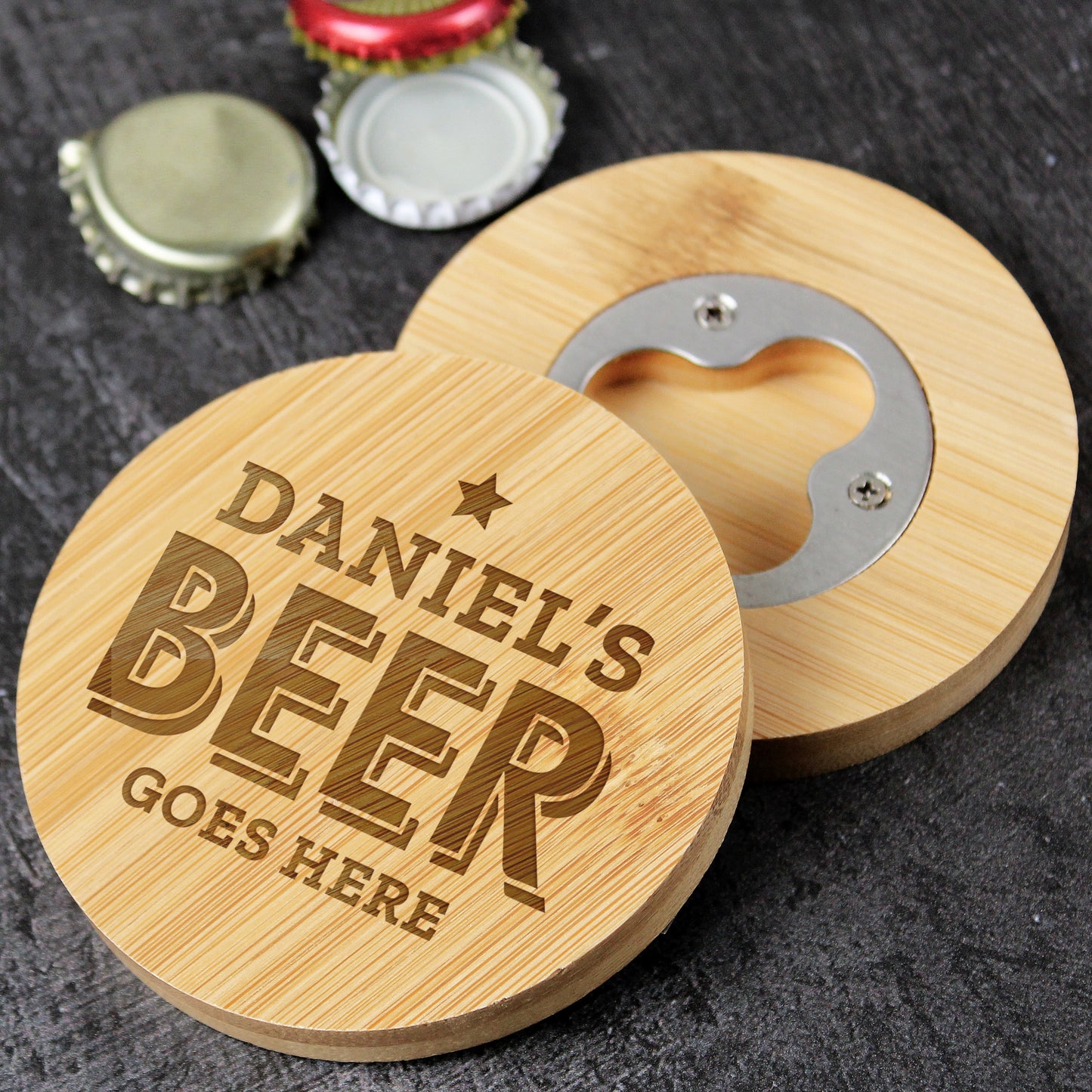 Personalised Gift - Bamboo Bottle Opener Coaster