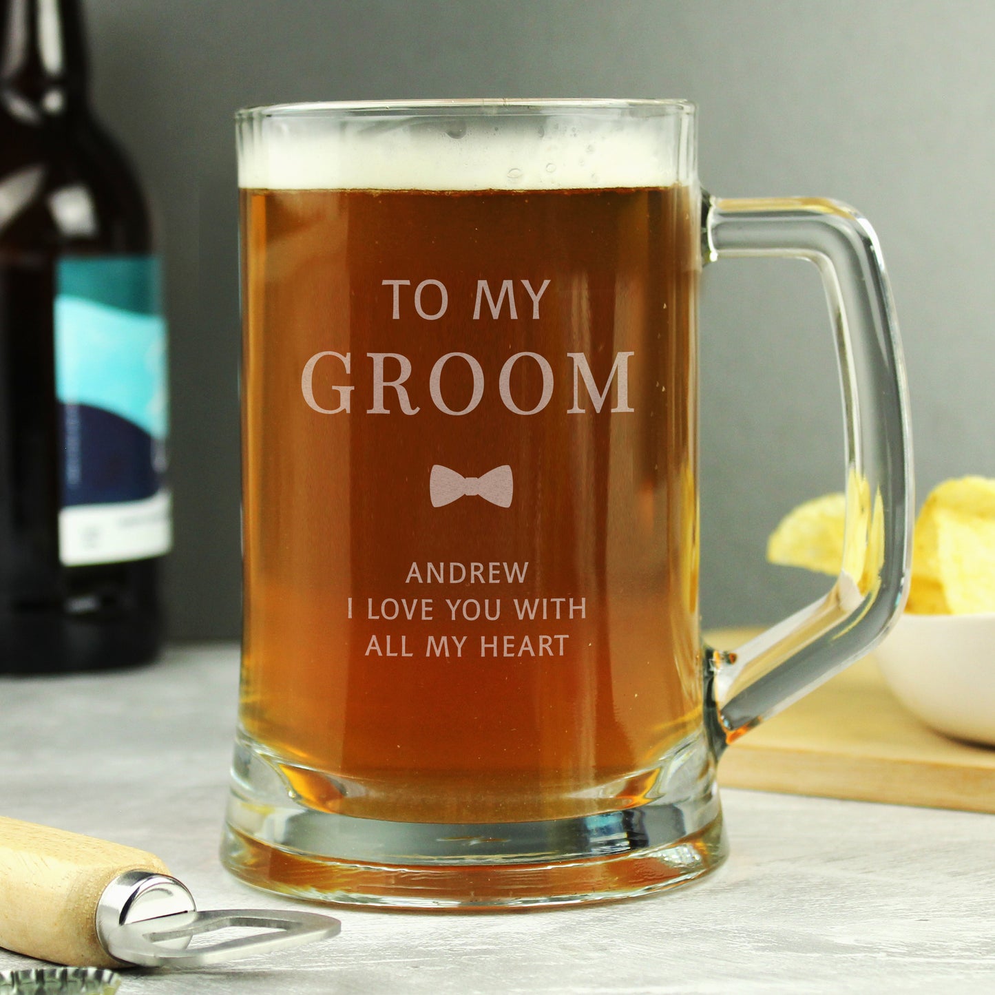 Groom Gift - Personalised Pint Stern Tankard