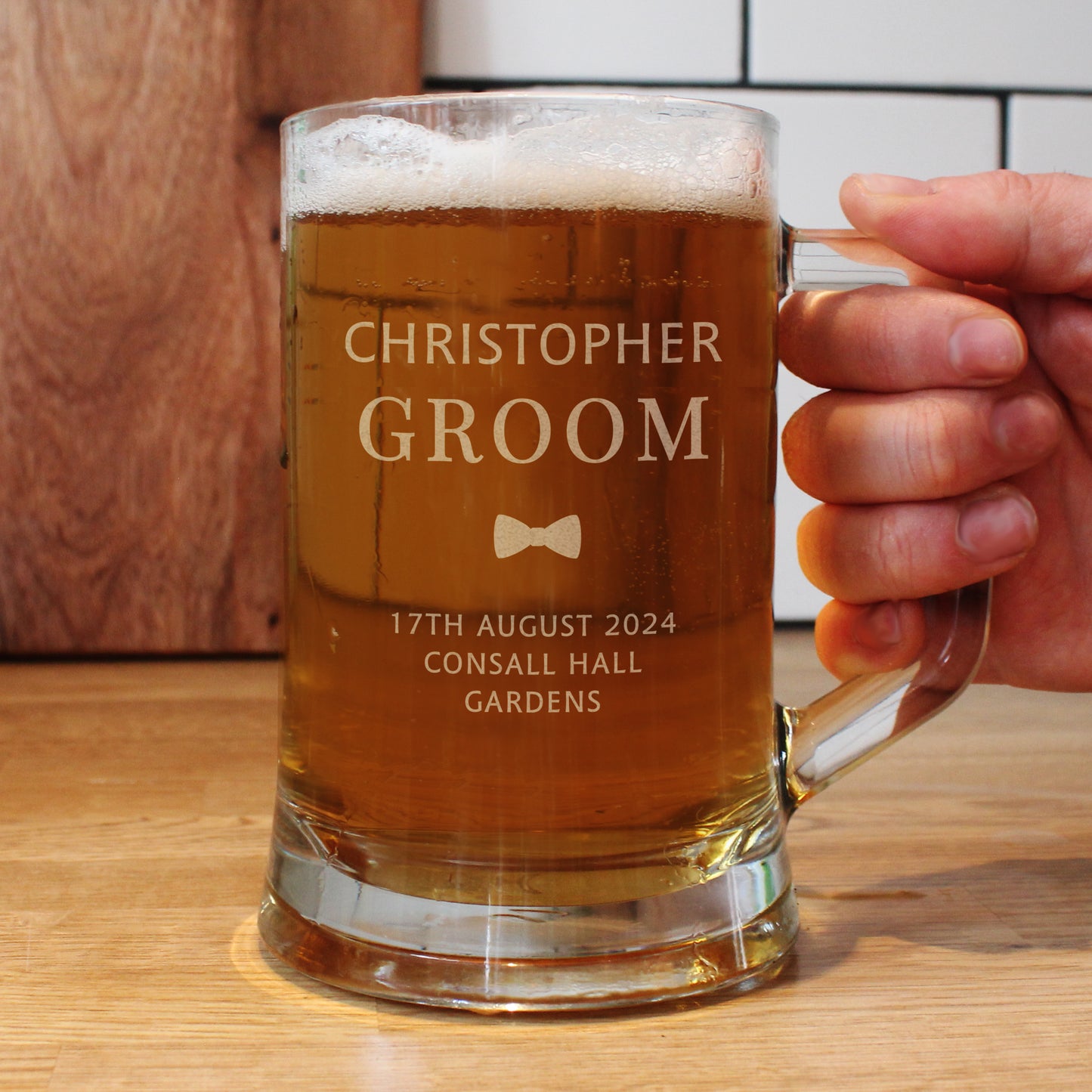 Groom Gift - Personalised Pint Stern Tankard