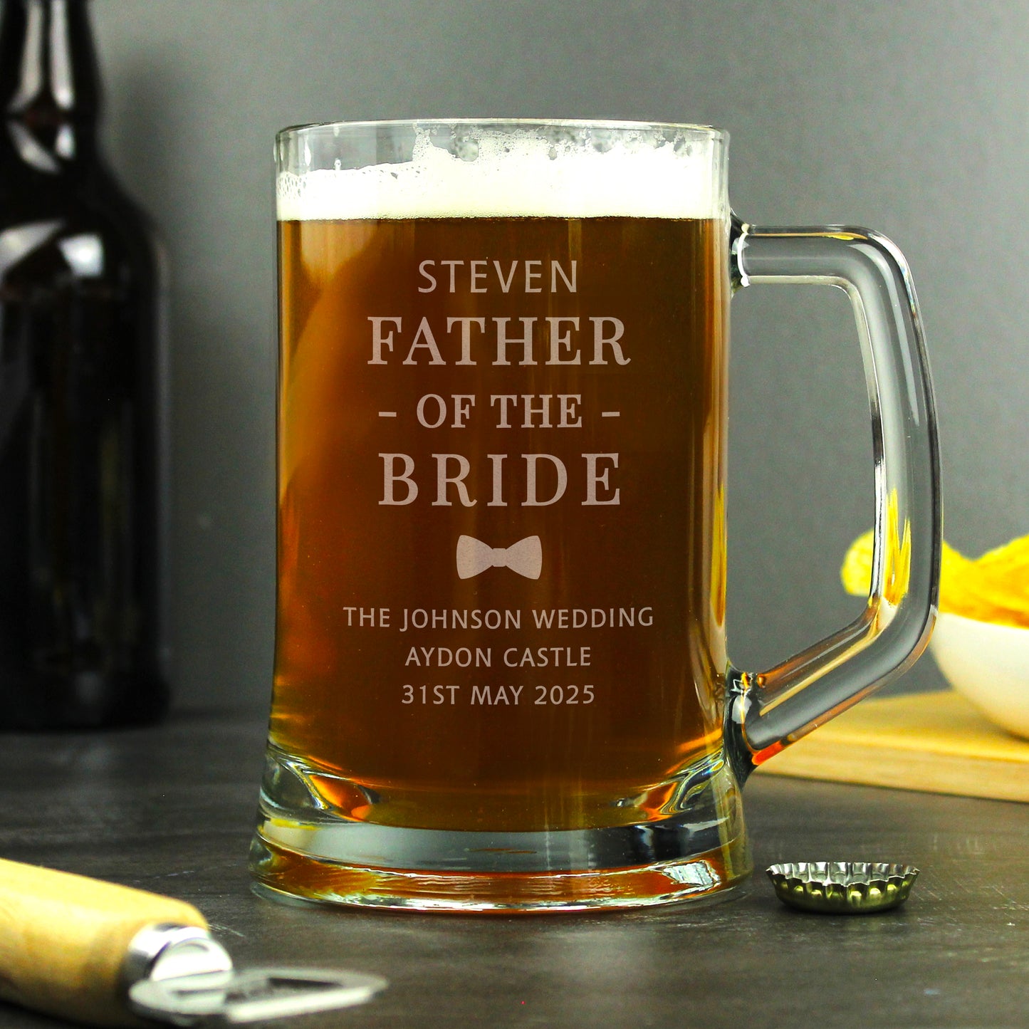 Father of the Bride Gift - Personalised Pint Stern Tankard