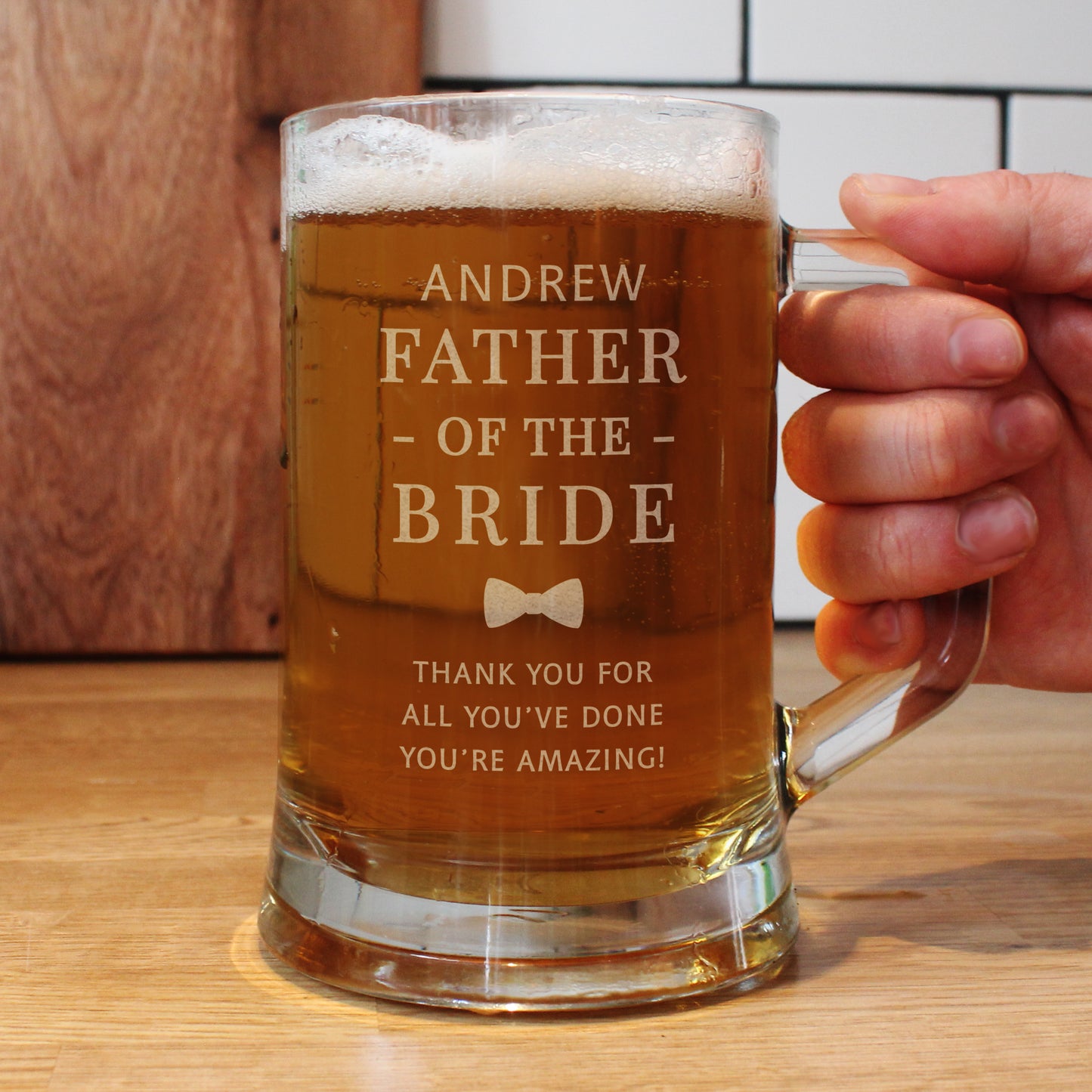 Father of the Bride Gift - Personalised Pint Stern Tankard