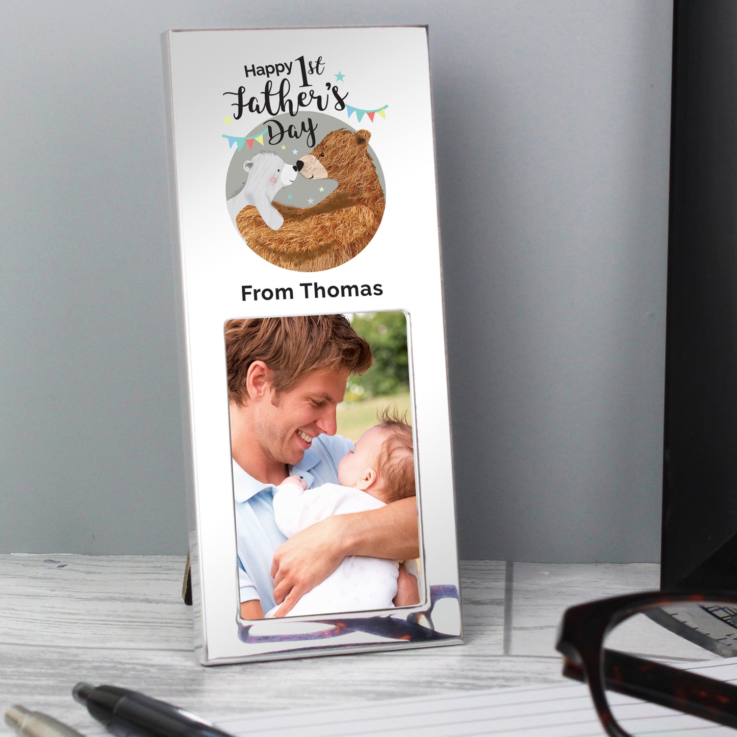 Personalised Father's Day Gift - 1st Fathers Day Daddy Bear Photo Frame