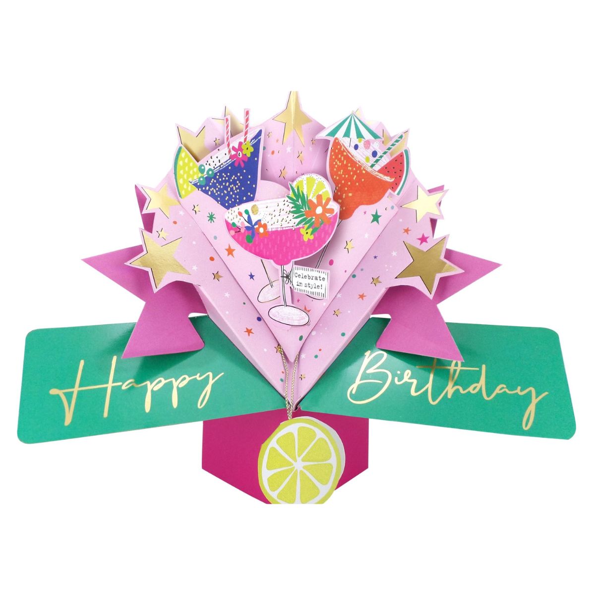 Pop Up Birthday Card - Cocktails