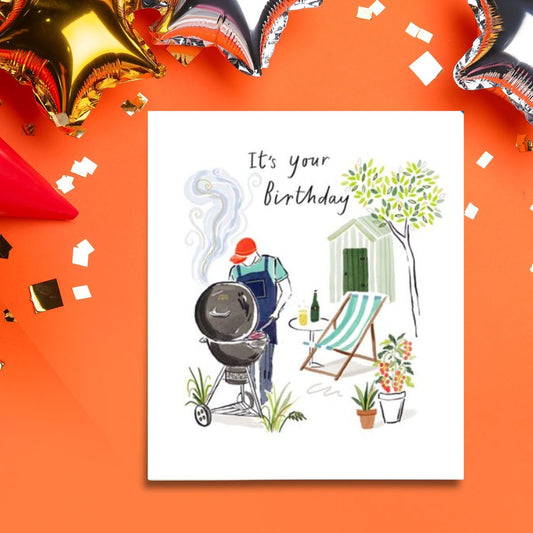 Brushstrokes Birthday Card - BBQ King