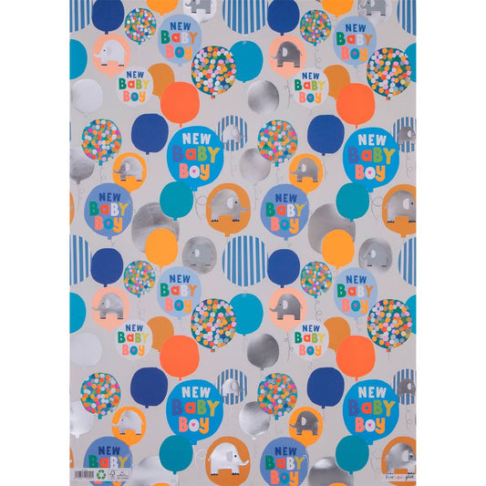 Giftwrap - New Baby Boy Paper Salad Wrapping Paper