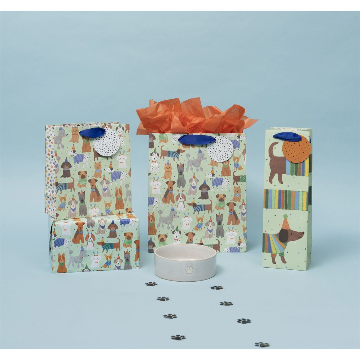 Gift Bag Large - Pretty Pooches Dogs In Hats