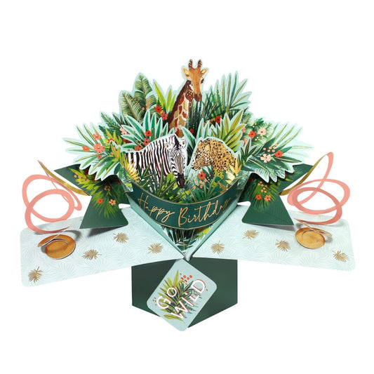 Pop Up Birthday Card - Wild Animals