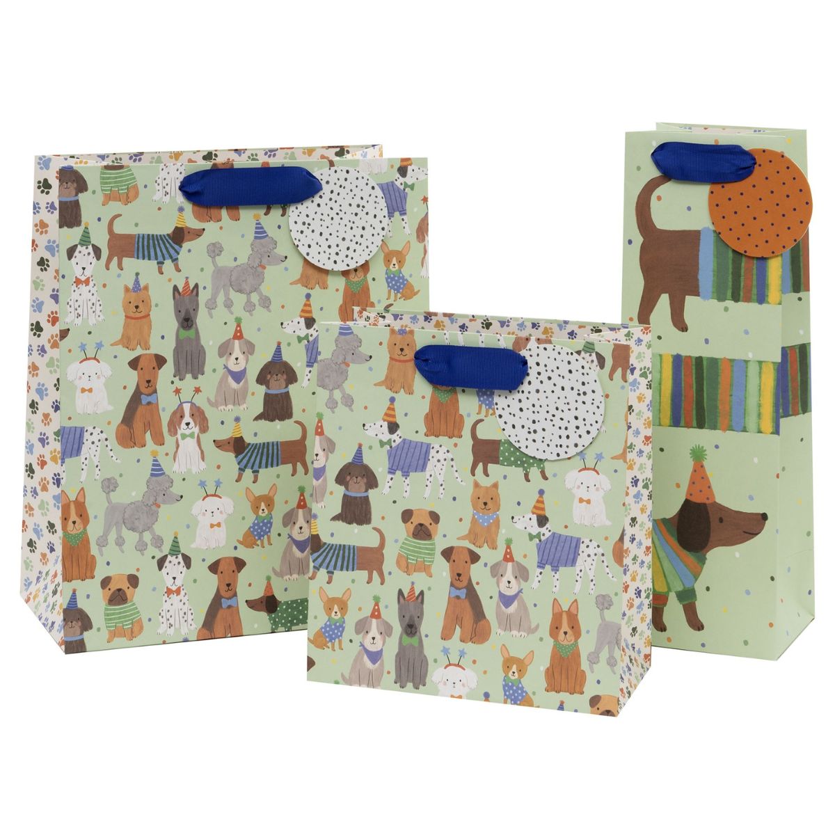Gift Bag Large - Pretty Pooches Dogs In Hats
