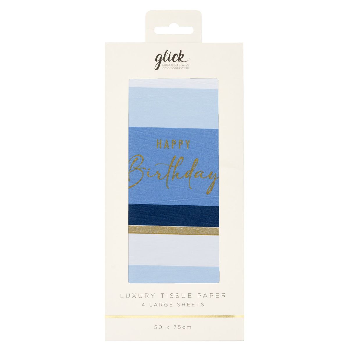 Printed Tissue Paper - Birthday Stripe Blue