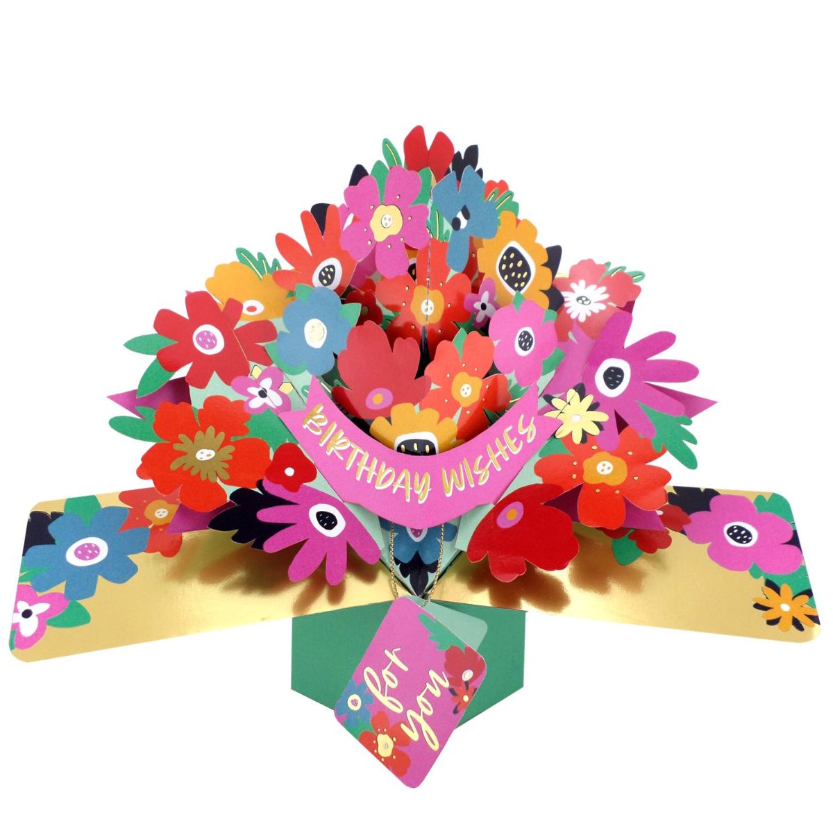 Pop Up Birthday Card - Bright Flowers