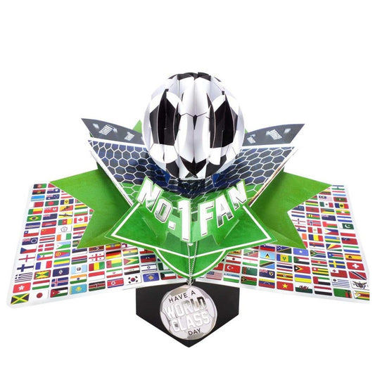 Pop Up Birthday Card - Football No.1 Fan