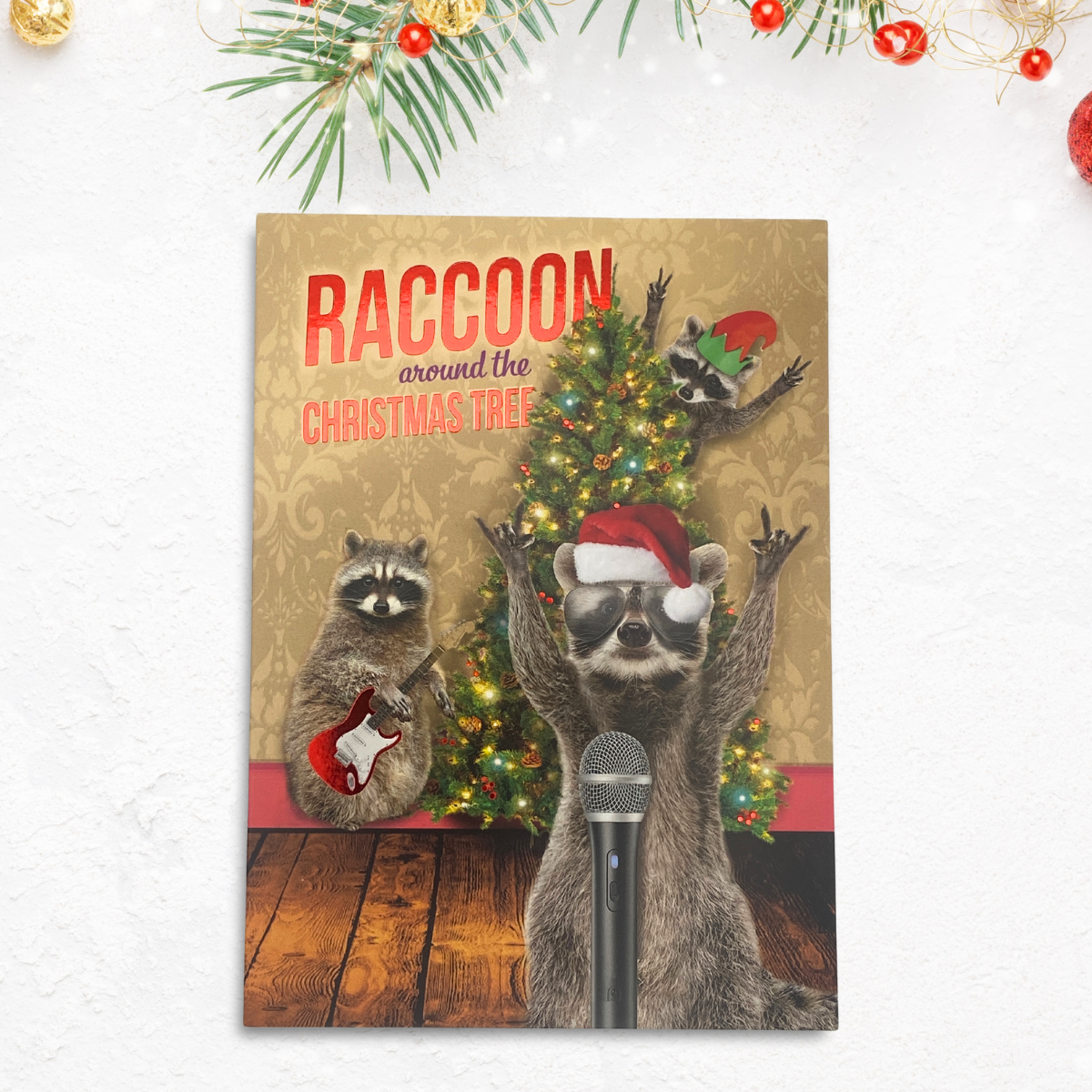 Funny Christmas Card - Racoon