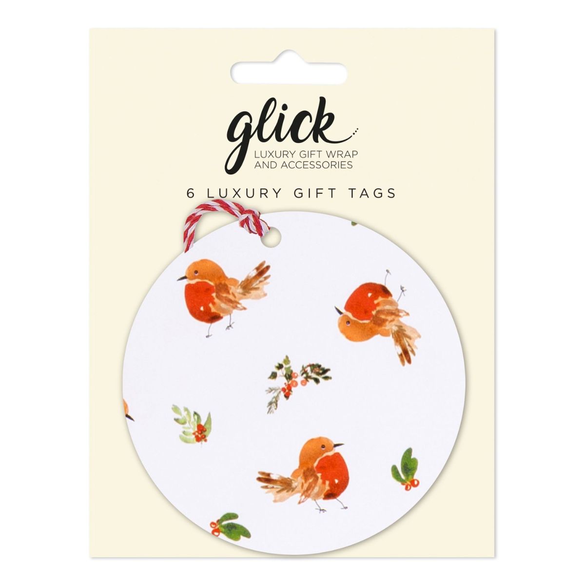 Christmas Tags Multipack - 6 x Resplendent Robins