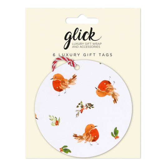 Christmas Tags Multipack - 6 x Resplendent Robins