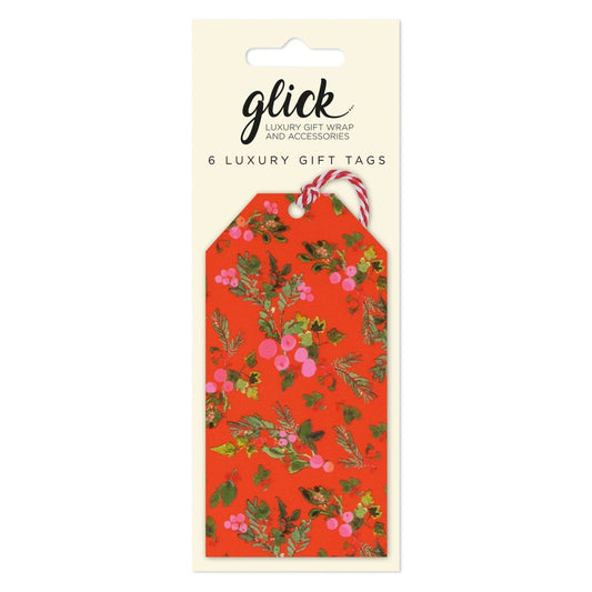 Christmas Tags Multipack - 6 x Red Berries