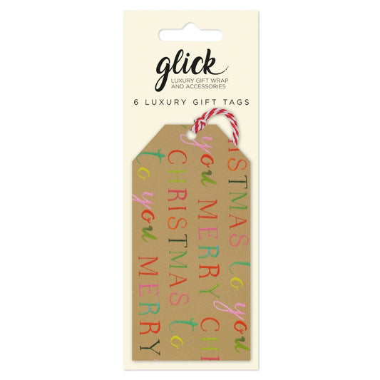 Christmas Tags Multipack - 6 x Exquisite Christmas Gold