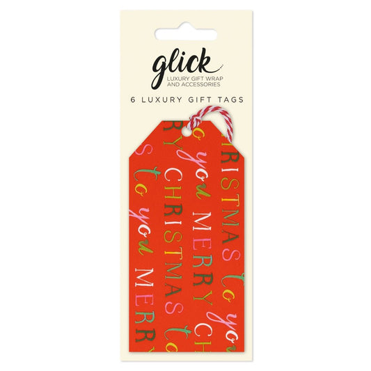Christmas Tags Multipack - 6 x Exquisite Christmas Red