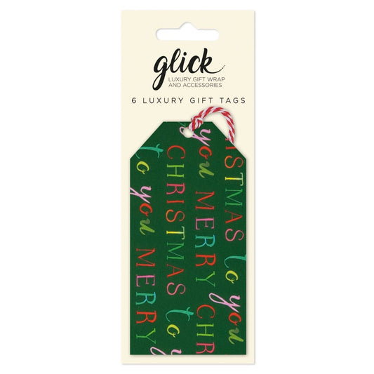 Christmas Tags Multipack - 6 x Exquisite Christmas Green