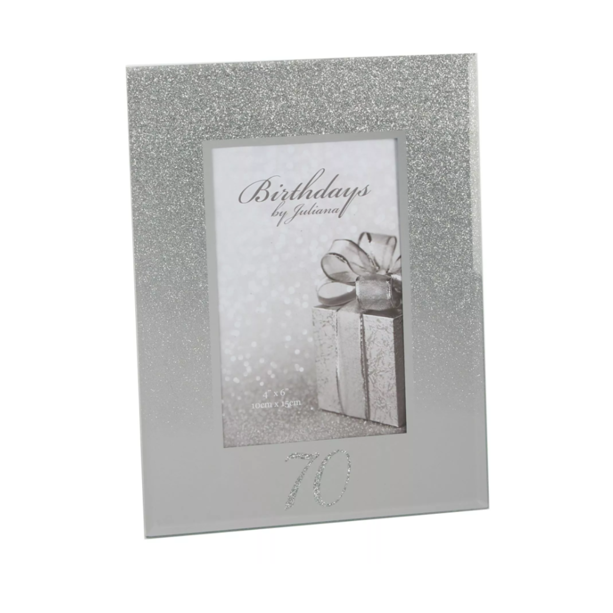 Age 70 Gift - Glitter Mirror Photo Frame
