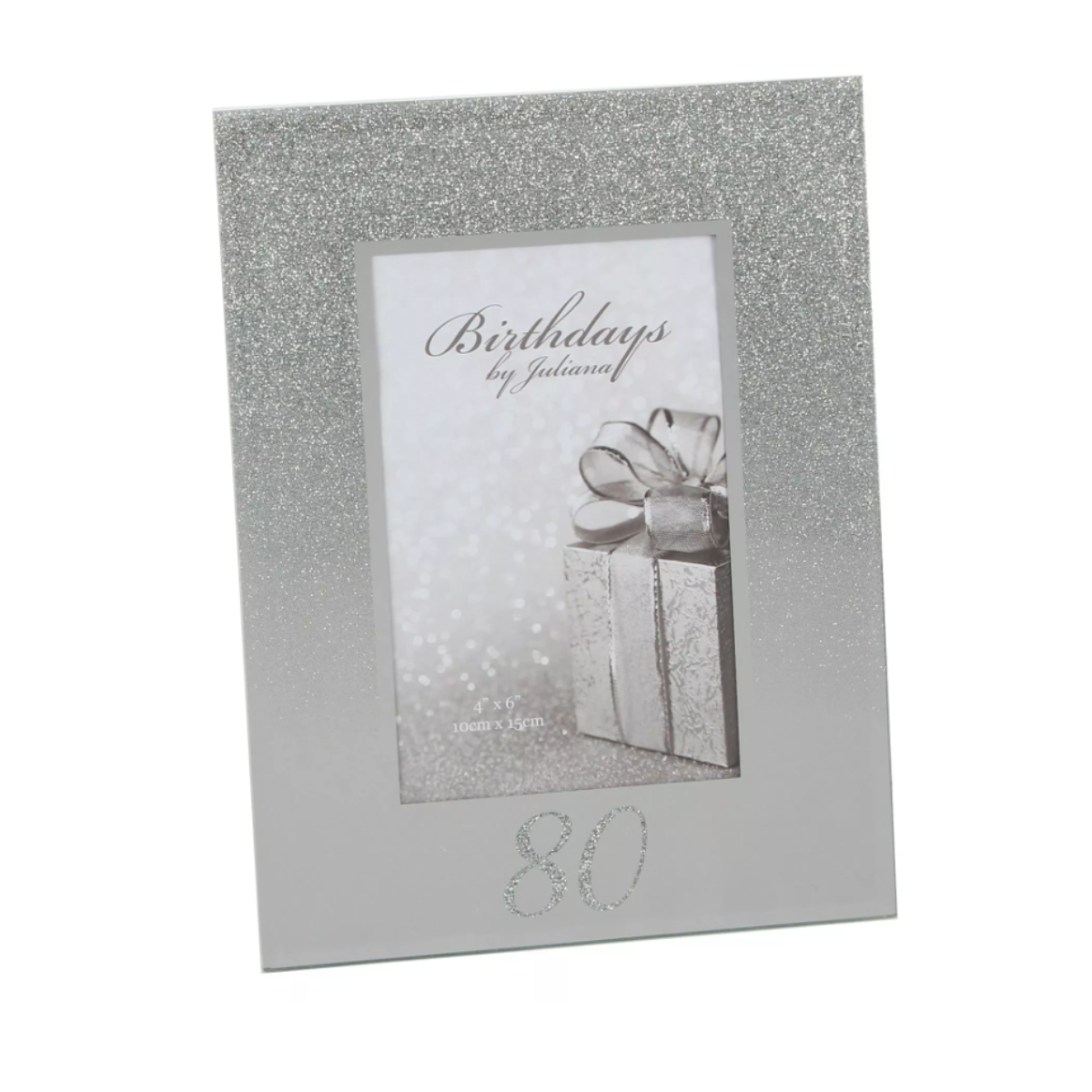 Age 80 Gift - Glitter Mirror Photo Frame