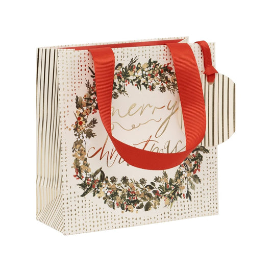 Christmas Gift Bag Small - Golden Garland