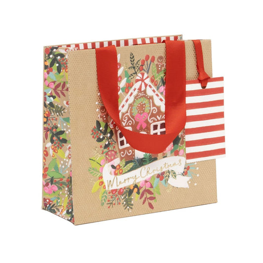 Christmas Gift Bag Small - Gingerbread Kraft