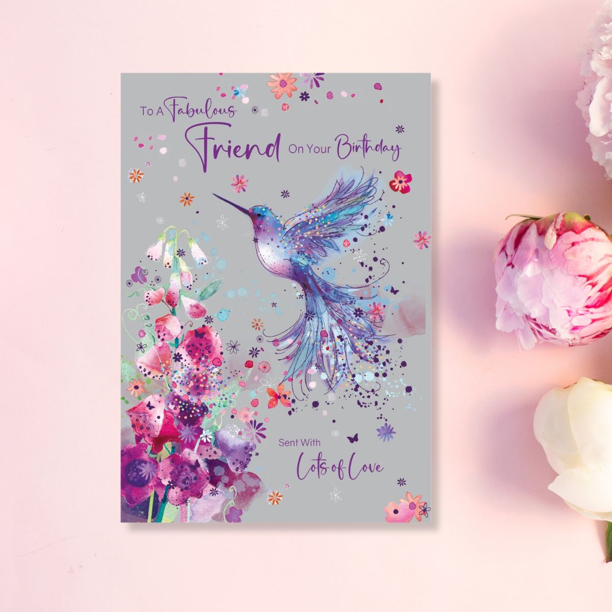 Friend Birthday Card - Hummingbird In Flight