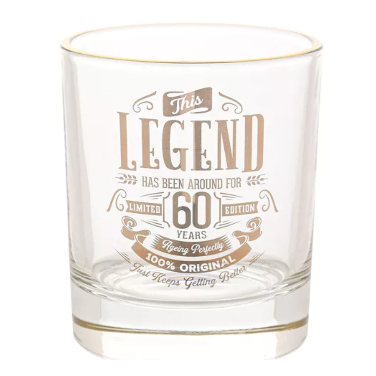Age 60 Gift - Harvey Makin Legend Tumbler Glass - 60 Years