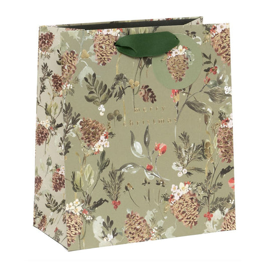 Christmas Gift Bag Medium - Pretty Pinecones