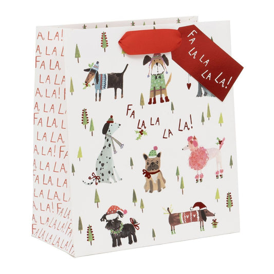 Christmas Gift Bag Medium - Fa La La Woof!