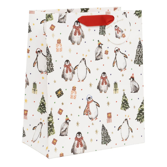 Christmas Gift Bag Large - Party Penguins
