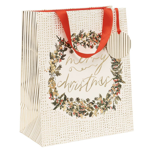Christmas Gift Bag Large - Golden Garland