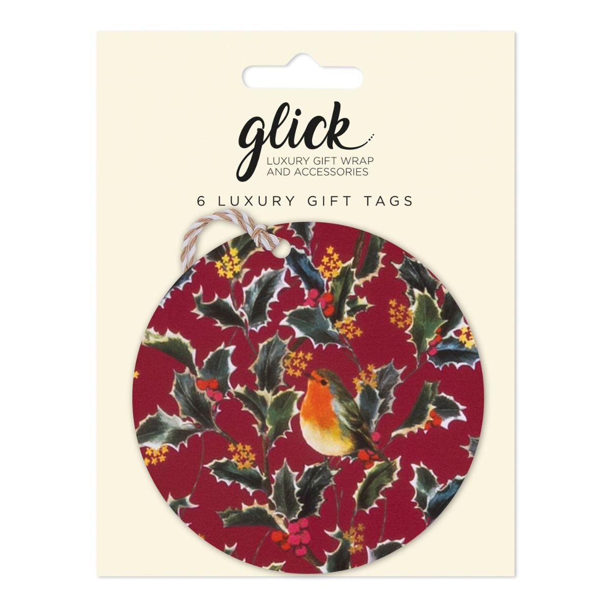 Christmas Tags Multipack - 6 x Holly Harmony Wine