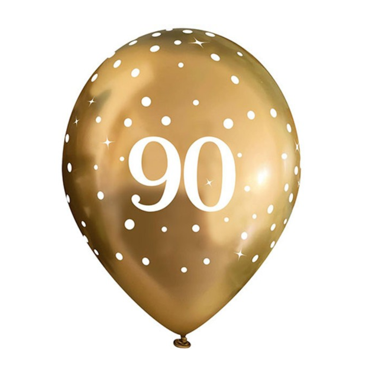 Oaktree Balloons - 6 x 11" 90th Gold Fizz Happy Birthday Latex