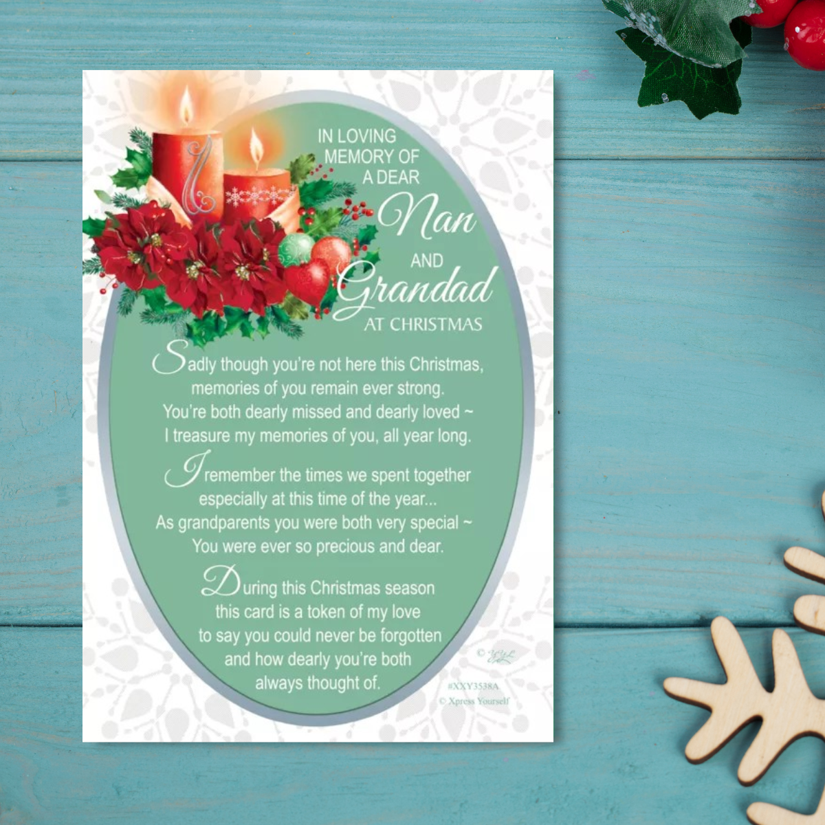 Graveside Card - In Loving Memory Nan & Grandad At Christmas