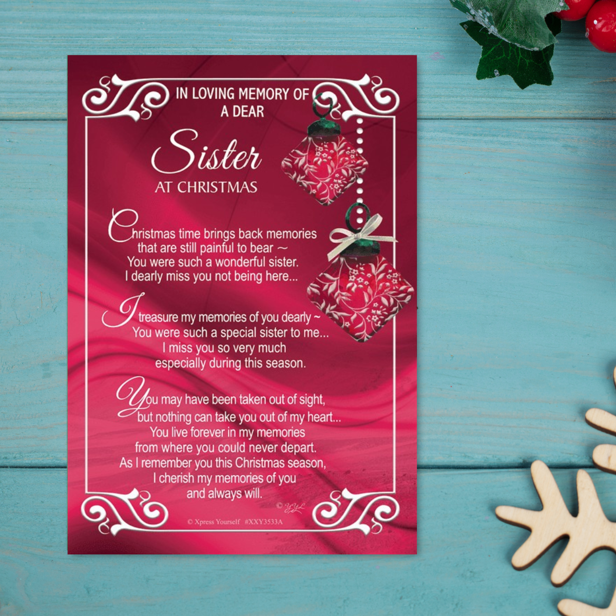 Graveside Card - In Loving Memory Of A Dear Sister At Christmas