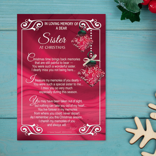 Graveside Card - In Loving Memory Of A Dear Sister At Christmas