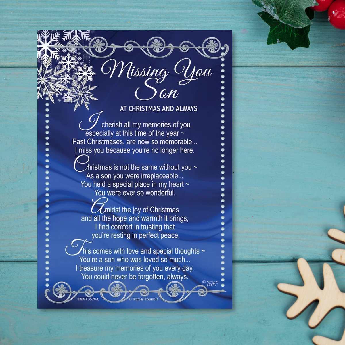 Graveside Card - Missing You Son At Christmas And Always