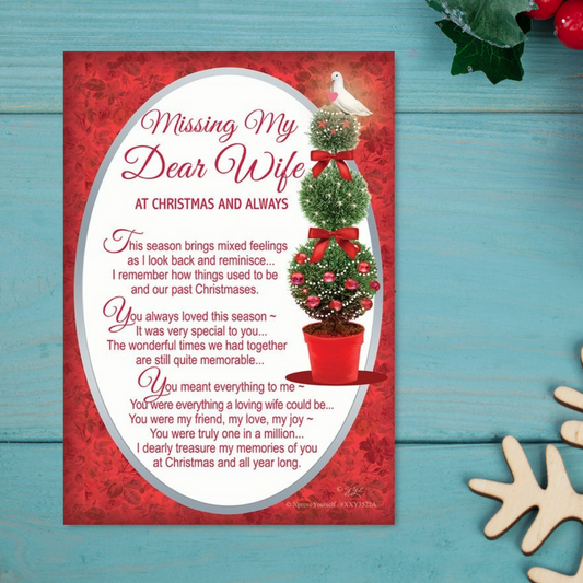 Graveside Card - Missing My Dear Wife At Christmas And Always