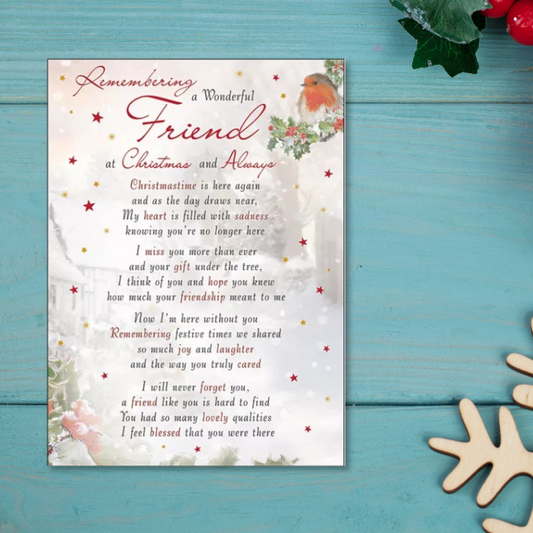 Graveside Card - Remembering A Wonderful Friend At Christmas And Always