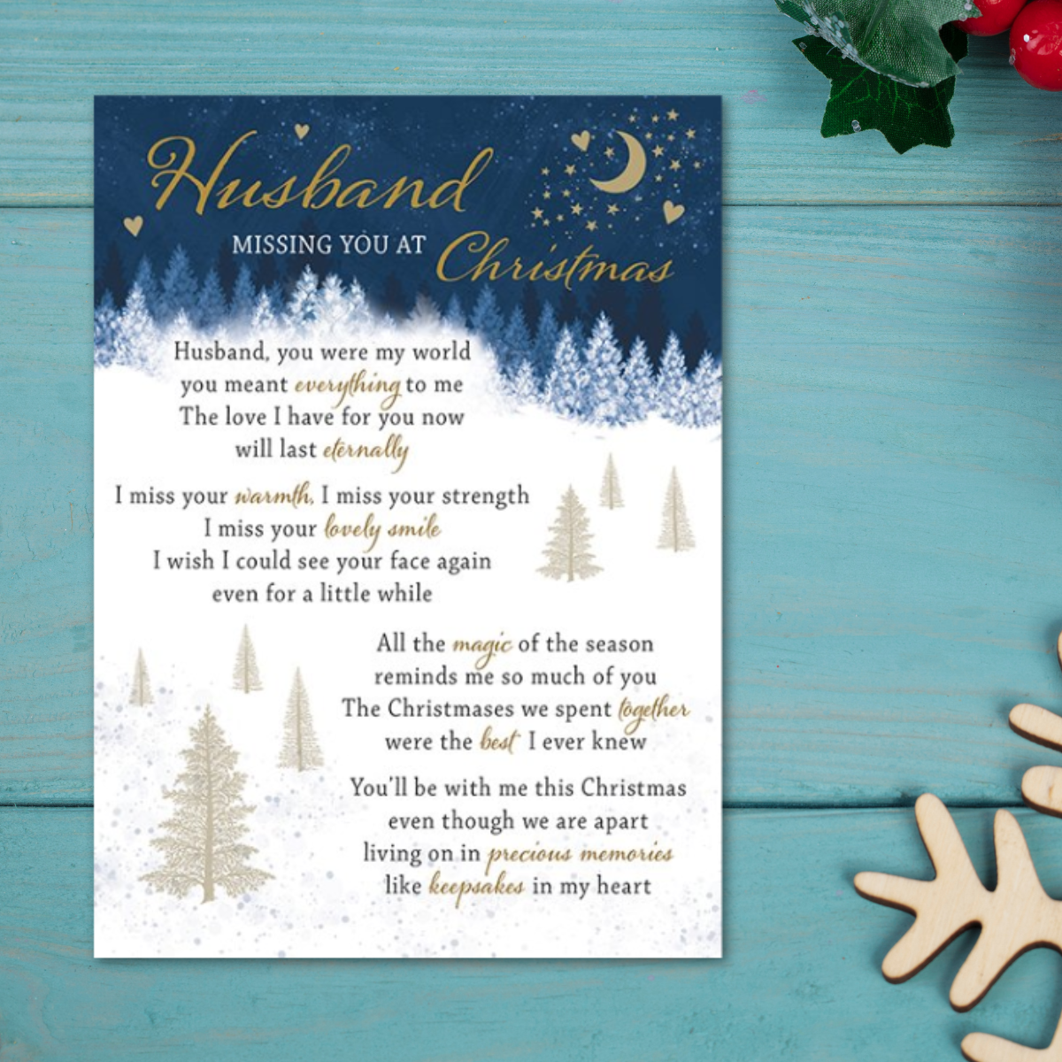 Graveside Card - Husband Missing You At Christmas