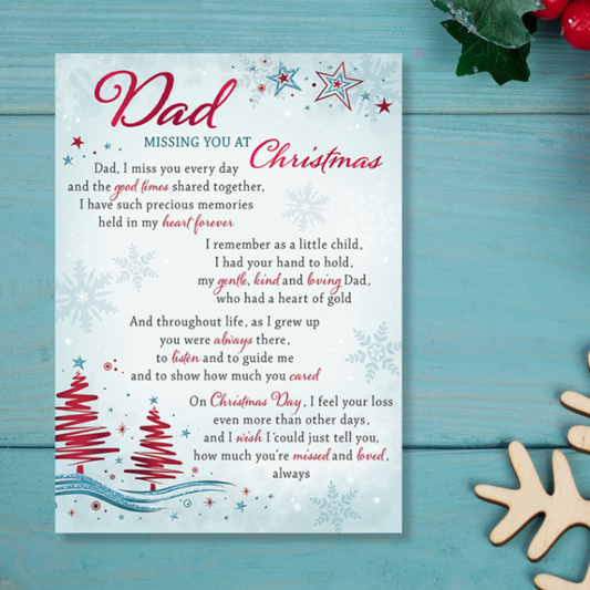 Graveside Card - Dad Missing You At Christmas