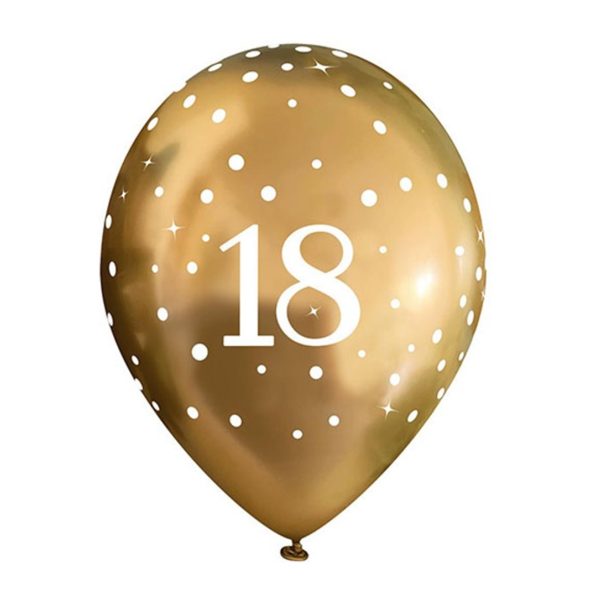 Oaktree Balloons - 6 x 11" 18th Gold Fizz Happy Birthday Latex