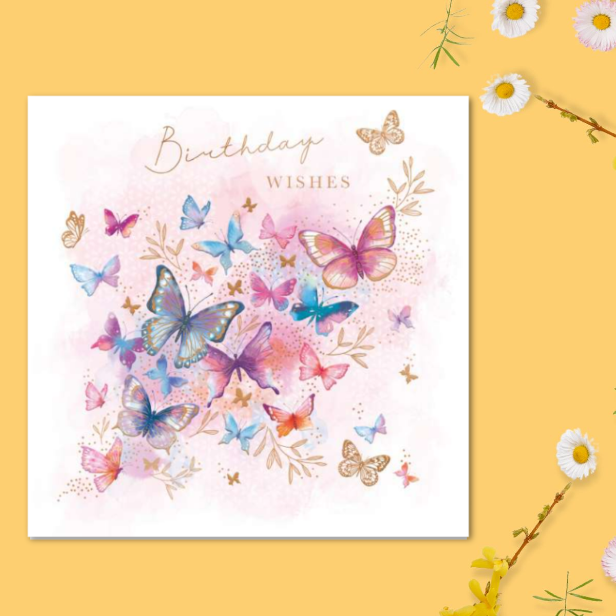 Blush Birthday Card - Beautiful Butterflies