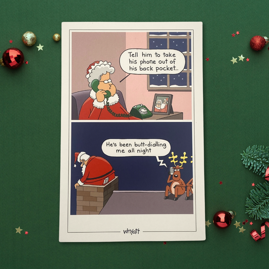 Funny Christmas Card - Traces Of Nuts Butt Dialling