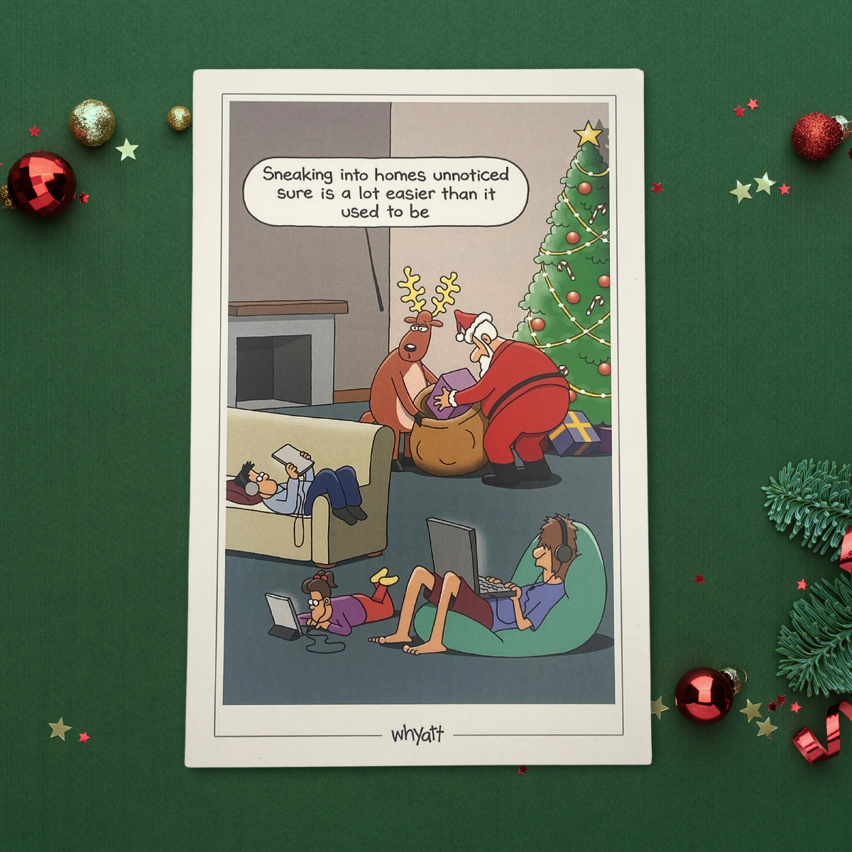 Funny Christmas Card - Traces Of Nuts Santa