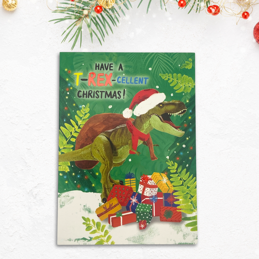 Funny Christmas Card - T-Rex-Cellent