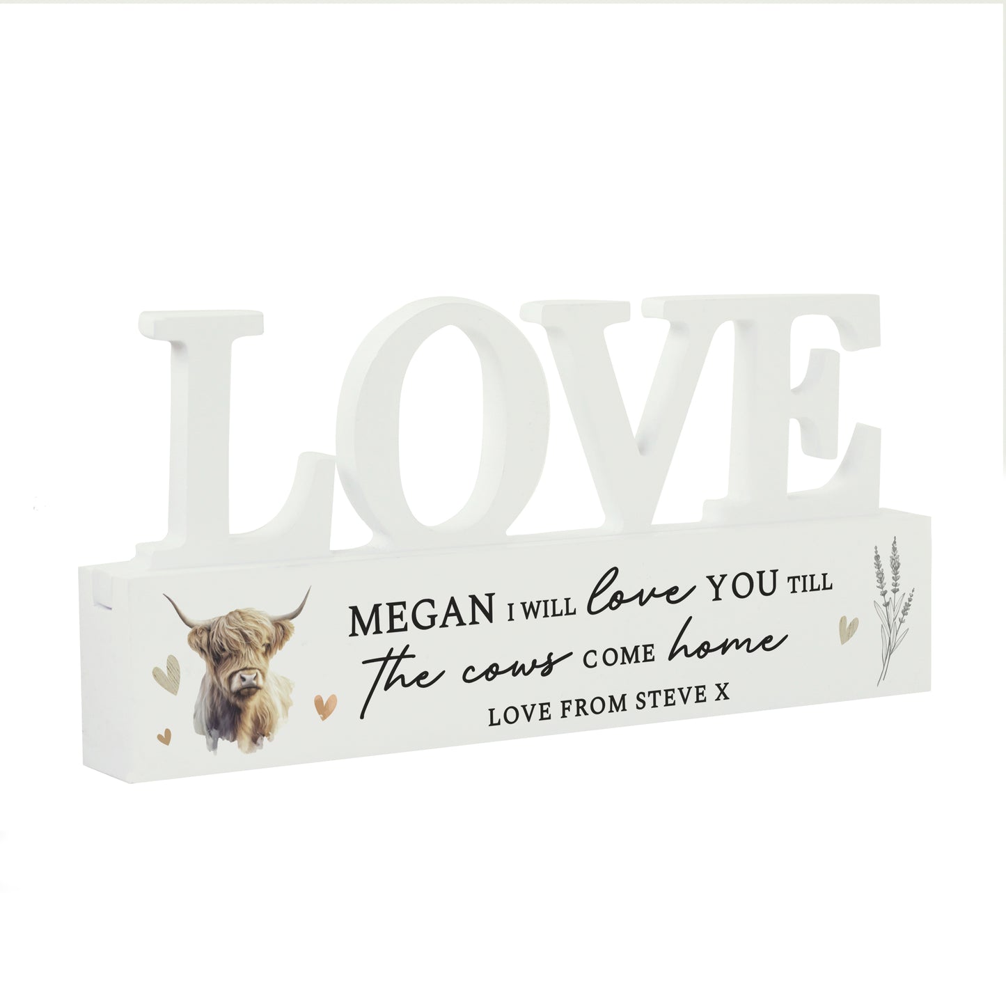 Personalised Highland Cow Love Ornament