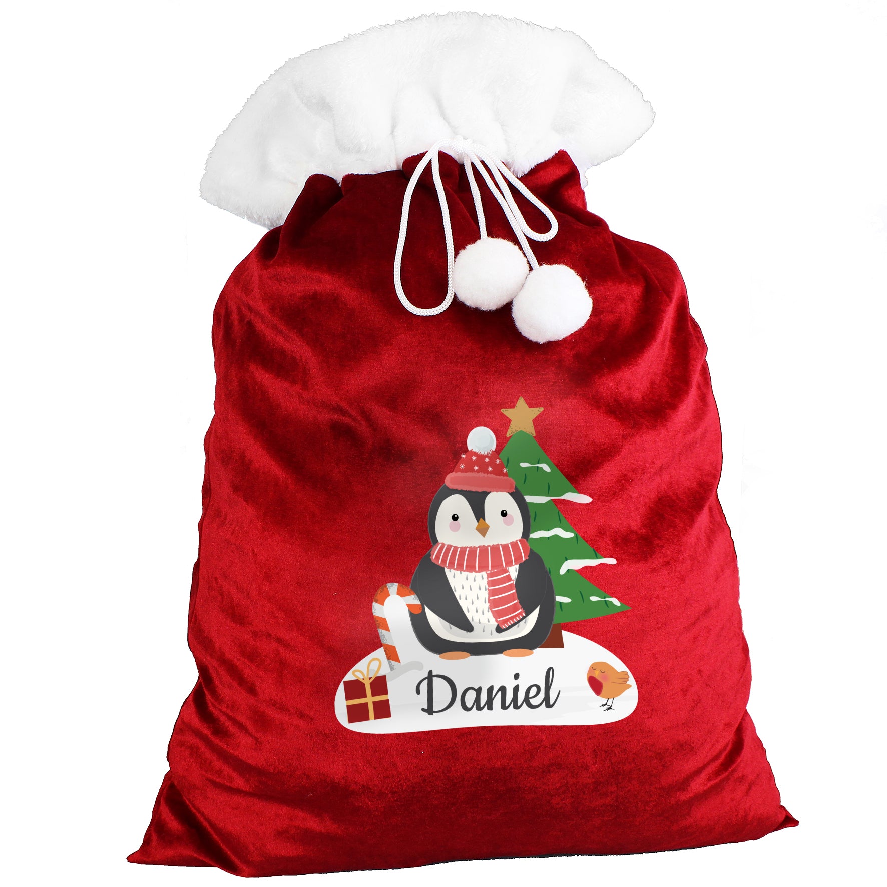 Personalised Christmas Penguin-Sack