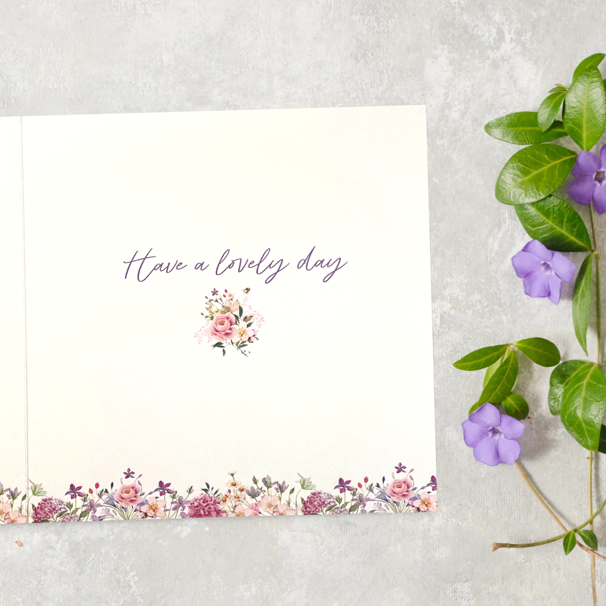Inside image with floral border and text